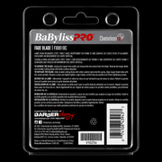 Back of a BaBylissPRO Chameleon FX blade packaging with text and branding.