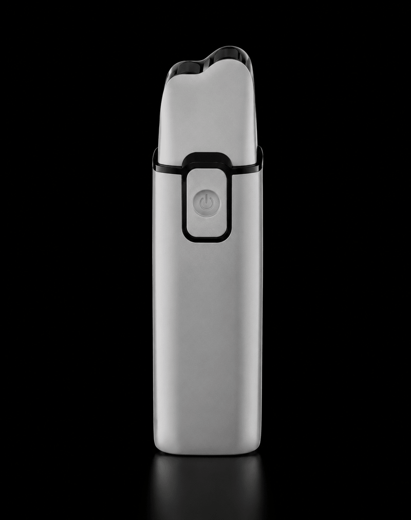 BaBylissPRO FOILFX02 Grey cordless metal double-foil shaver side profile on black background