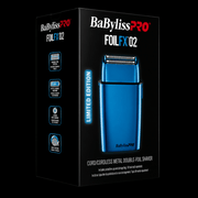 BaBylissPro Foil FX 02 electric shaver packaging on a black background