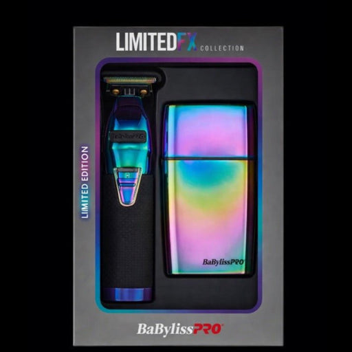 BaBylissPRO hair cutting set in a limited edition packaging on a black background