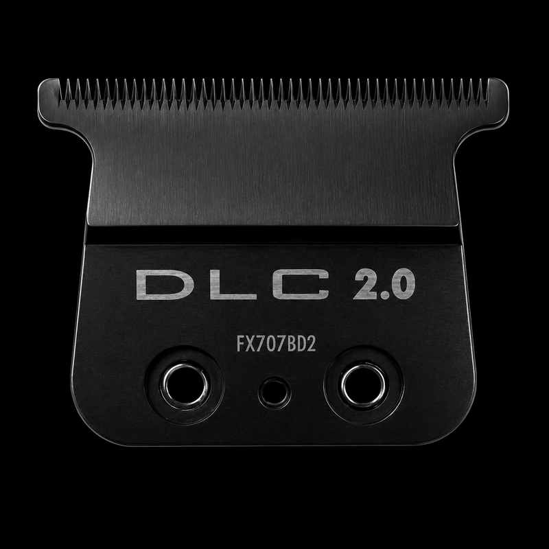 Black hair clipper comb with 'DLC 2.0' branding on a black background