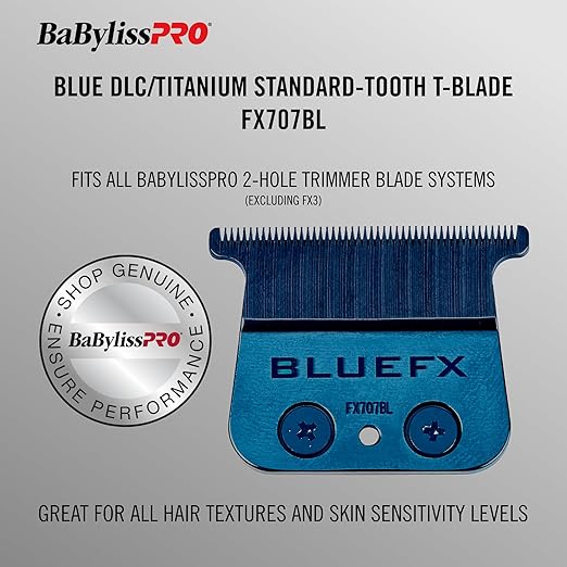 BaBylissPRO Blue DLC Titanium Standard Tooth T-Blade