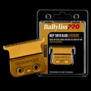 Gold FX2.0 deep tooth blade with packaging on a black background
