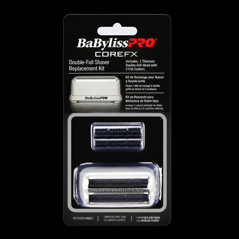 BaBylissPRO COREFX FX75RF2 double-foil replacement kit in its retail blister package