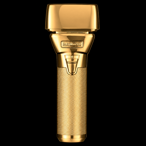 BaBylissPRO GoldFX FXONE foil shaver angled front view with dual gold titanium foils