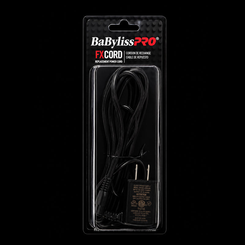 BaBylissPRO FXCORD replacement power cord front packaging for FX870 FX825 FX787 models