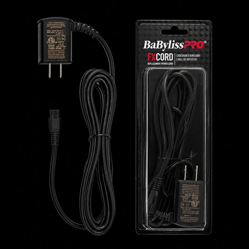 BaBylissPRO FXCORD replacement power cord for FX870 FX825 FX787 trimmers and clippers with packaging