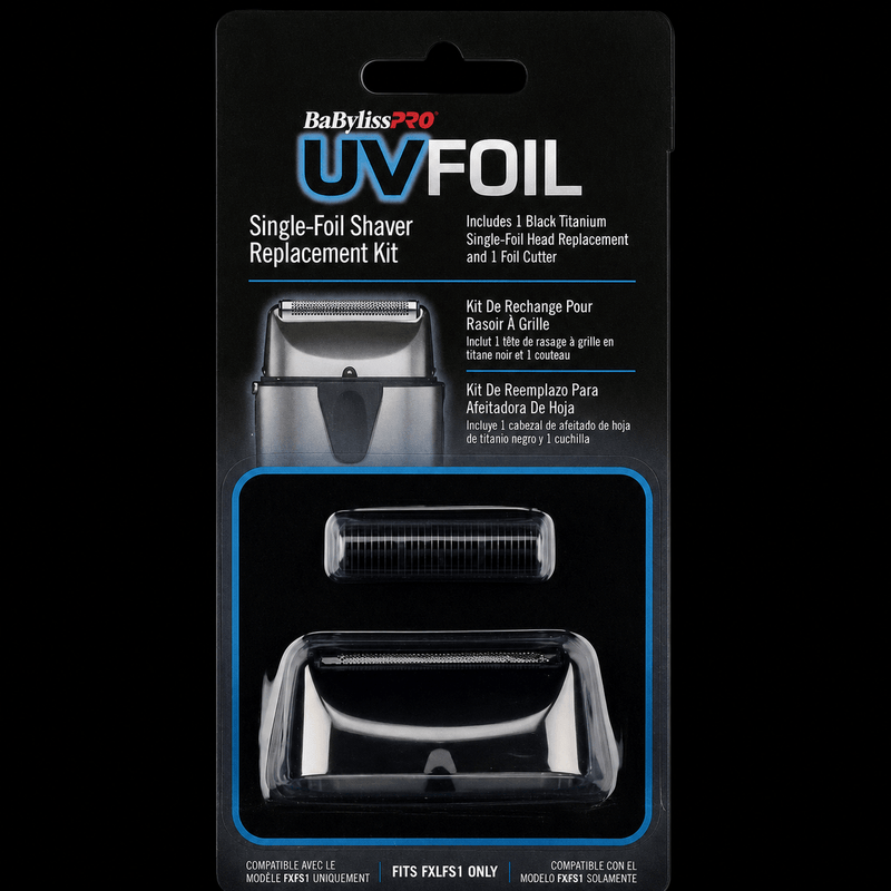 BaByliss Pro UVFoil single-foil shaver replacement kit packaging on a white background