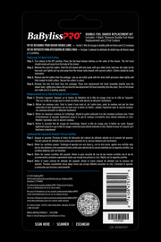 BaBylissPRO UVFOIL Dark Grey Double-Foil Replacement Kit – packaging back view on black background