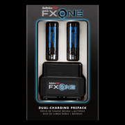BabylissPro FXOne dual batteries with charging base prepackaged set on a black background