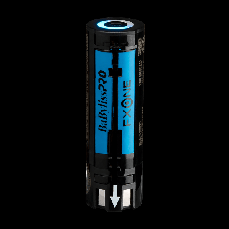 Blue battery with FXONE branding on a black background