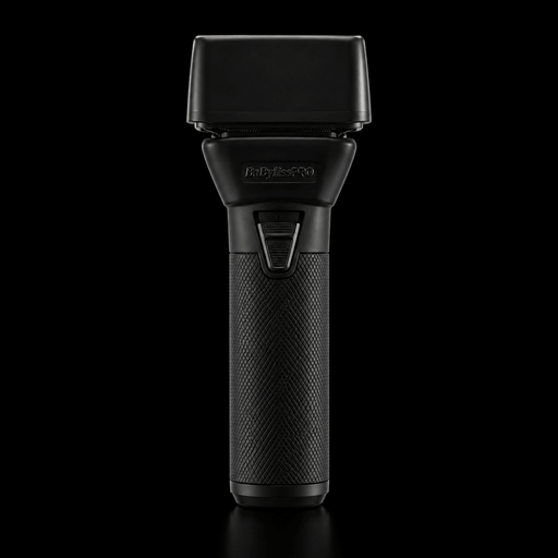 BaBylissPRO FXONE BLACKFX All-Metal Interchangeable-Battery Shaver FX79FSMB – accessories view on black background