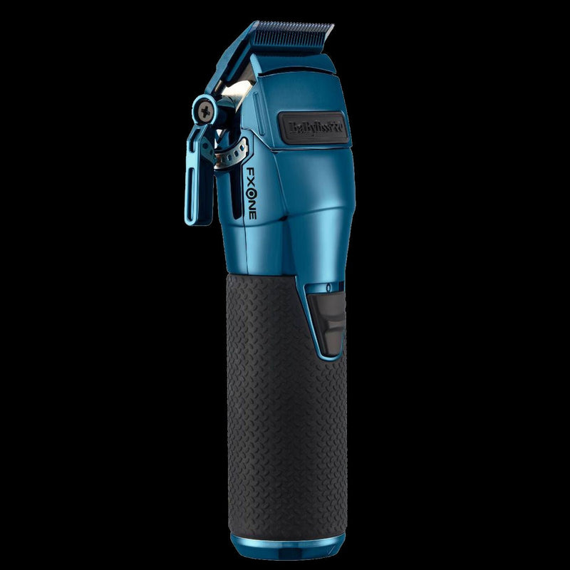 BaBylissPRO FXONE BlueFX clipper angled view fade blade and lever
