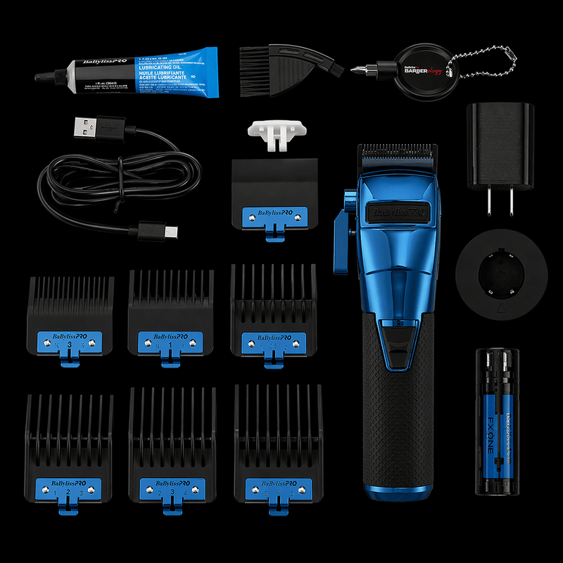 BaBylissPRO FXONE BlueFX clipper full kit with guards charger and battery