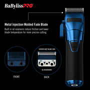 BaBylissPRO FXONE BlueFX clipper metal injection molded fade blade detail