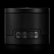 Black container with textured surface and 'BaByliss PRO' branding on a black background