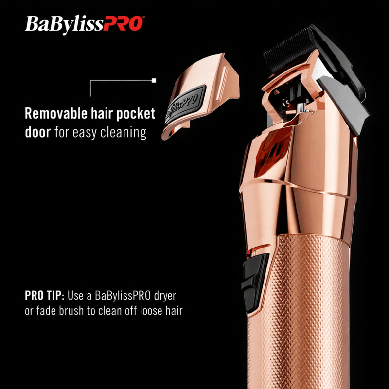 BaBylissPRO FXONE clipper removable hair pocket door for easy cleaning