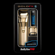 BaBylissPRO Gold FX hair trimmer set in packaging with visible branding.