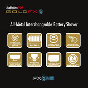 BaBylissPRO FXONE GoldFX shaver specifications and feature overview graphic