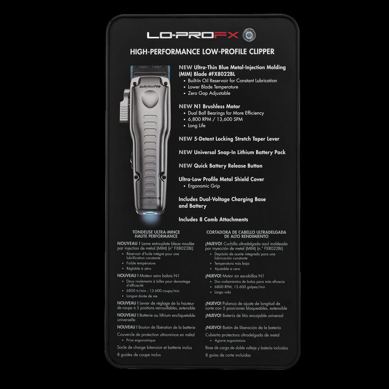 BaBylissPRO FXONE LO-PROFX Clipper FX829 features and specifications display