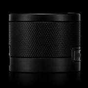 Black textured electronic device on a black background