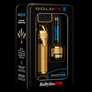 Gold FX BaBylissPRO hair styling tool in packaging with black background