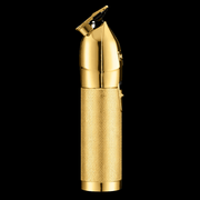 BaBylissPRO GoldFX Skeleton Trimmer FX787NG – front view gold metal cordless outliner on black background