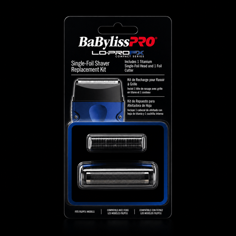 BaBylissPRO LO-PRO FX Compact Series FXLPRF1 Single-Foil Shaver Replacement Kit retail packaging - fits FXLPFS1 models