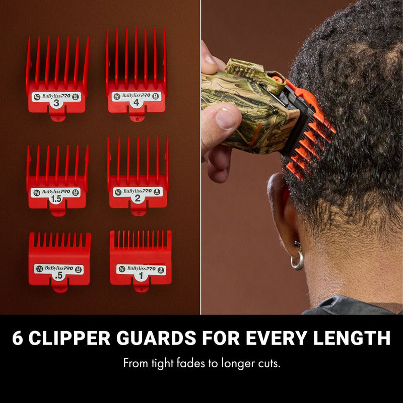 BaBylissPRO LO-PROFX camo clipper guards cutting hair barber use fade guards set