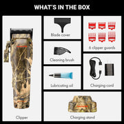 BaBylissPRO LO-PROFX camo clipper kit contents guards charger oil accessories