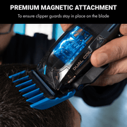 BaBylissPRO Precision Clipper Magnetic Guard – securely attached to professional hair clipper during use