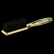 BaBylissPRO Metal Fade Brush Gold Side View Showing Firm Bristles Available at Primos Barber Supply