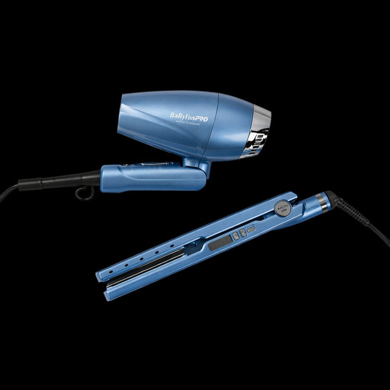 BaBylissPRO Nano Titanium flat iron and hair dryer combo set professional styling tools