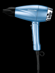 BaBylissPRO Nano Titanium Compact Folding Ionic Dryer – side view with nozzle attached