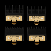 BaBylissPRO Premium Trimmer Guards 4-Piece Set FXPTG – four clipper guard sizes on black background