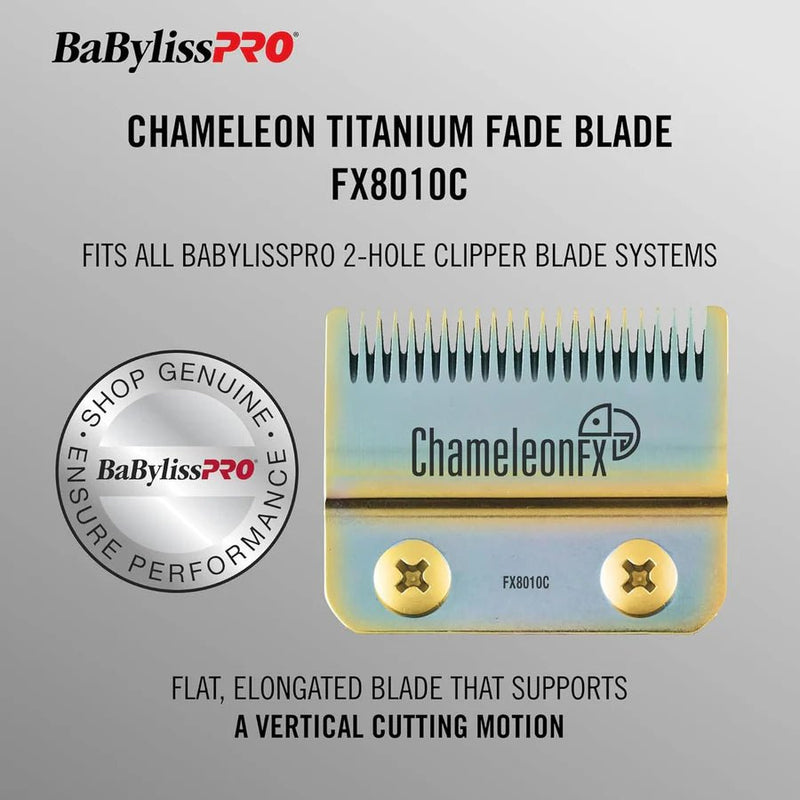 BaBylissPRO Chameleon Titanium Fade Blade FX8010C on a gray background