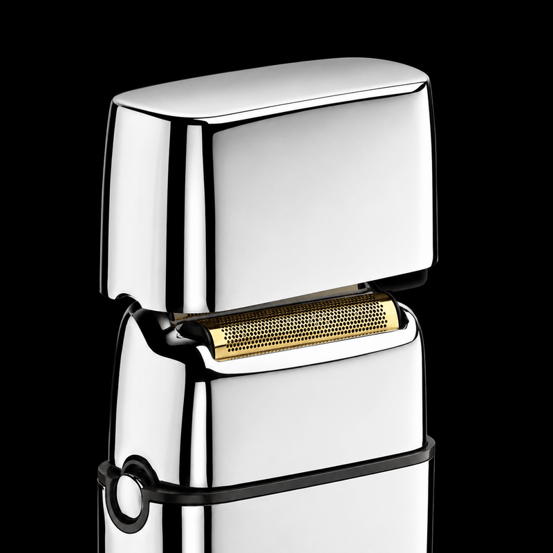 Close-up of BaBylissPRO FXFS2 staggered double-foil system with hypoallergenic titanium foils.
