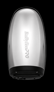 BaBylissPRO VIBEFX Silver Cordless Massager – angle view on black background