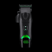 Hair trimmer with digital display on a black background