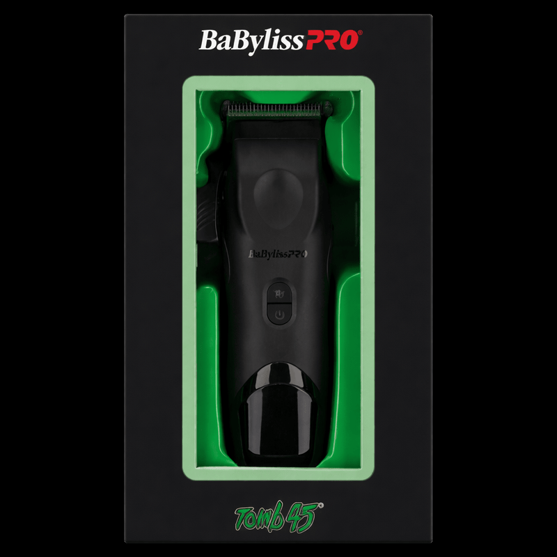 BaBylissPRO hair trimmer in green and black packaging
