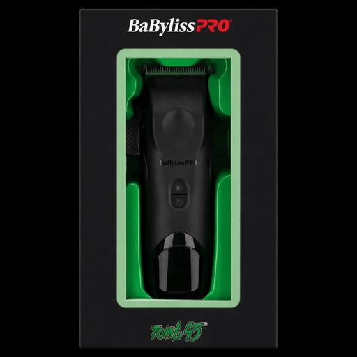 BaBylissPRO hair trimmer in green and black packaging