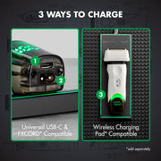 BaBylissPRO x Tomb45 shaver 3 ways to charge: USB-C, FXCORD, and wireless charging pad (sold separately)