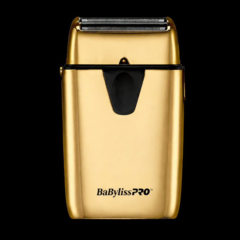 BaBylissPRO UVFOIL Double Foil Shaver Gold front view professional barber foil shaver