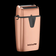 BaBylissPRO UVFOIL rose gold shaver angled closed view