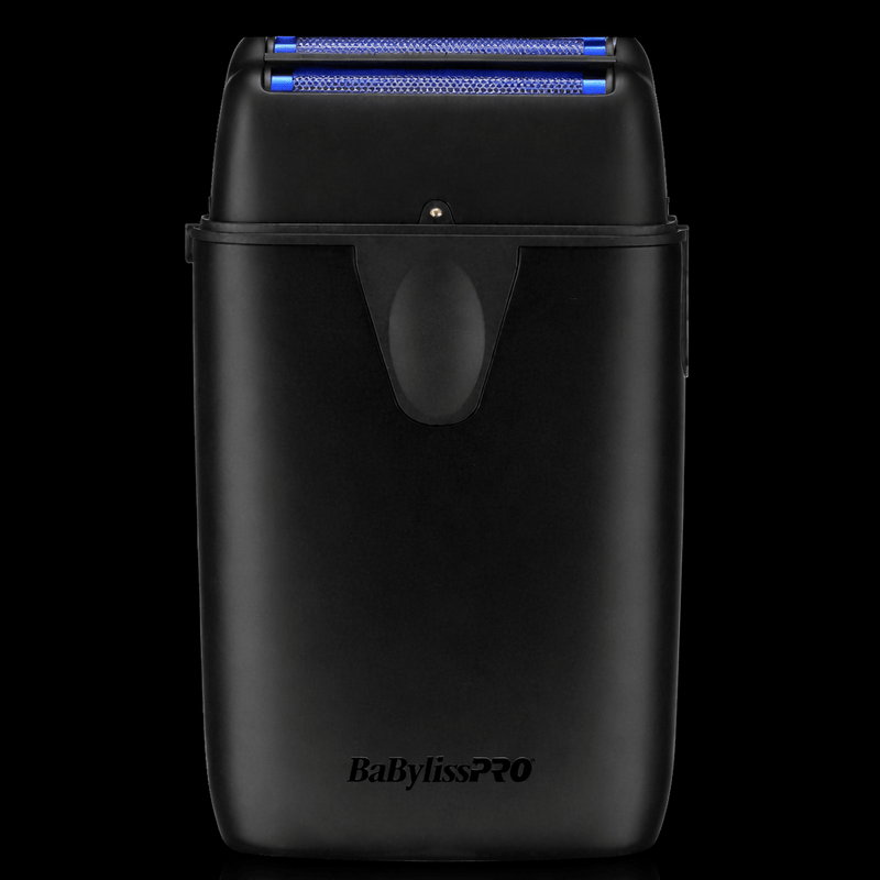 front view BaBylissPRO UVFOIL shaver matte black dual titanium foils