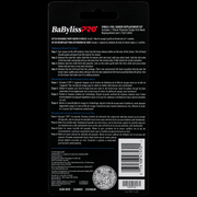 BaBylissPRO single foil shaver replacement kit packaging with text and barcode on a black background