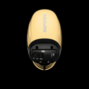 BaBylissPRO VIBEFX gold cordless massager front view professional barber tool