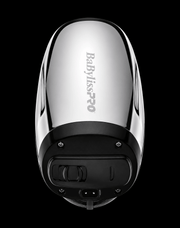 BaBylissPRO VIBEFX Silver Cordless Massager – side view on black background