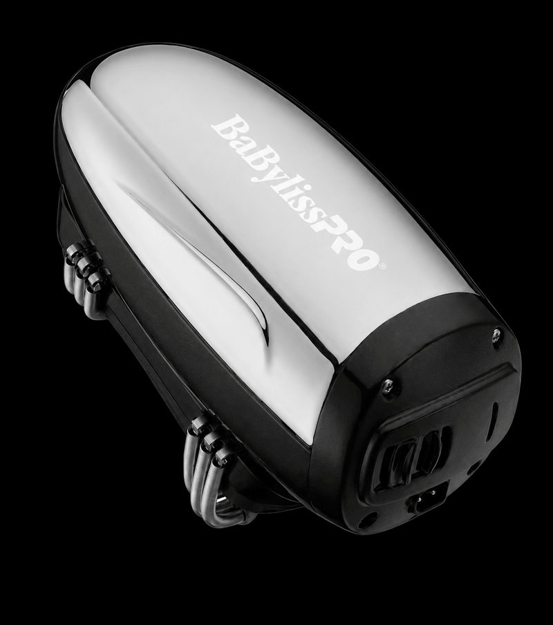 BaBylissPRO VIBEFX Silver Cordless Massager – front view on black background