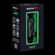 BaBylissPro grooming tool packaging with black and green design on a dark background